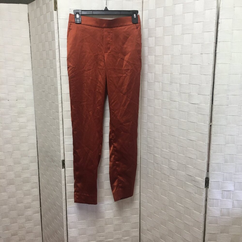 banana republic hayden satin burnt orange pants size 0